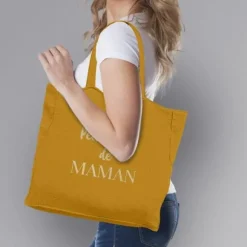 Sac Cabas " Petit bazar de Maman " - Jaune