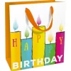 Sac cadeau en papier - Bougies colorées - Taille M