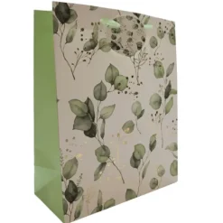 Sac cadeau en papier - Eucalyptus - Taille M