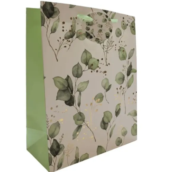 Sac cadeau en papier - Eucalyptus - Taille M