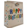 Sac cadeau en papier - Happy Birthday Multicolore - Taille M