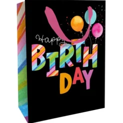 Sac cadeau en papier - Happy Birthday - Taille L