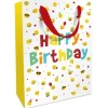 Sac cadeau en papier - "Happy Birthday" avec smileys - Taille L