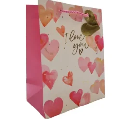 Sac cadeau en papier - I Love You - Taille S
