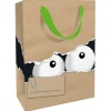 Sac cadeau en papier kraft - Grands yeux - Taille L