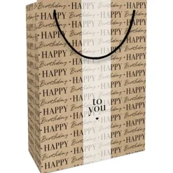 Sac cadeau en papier kraft - Happy Birthday