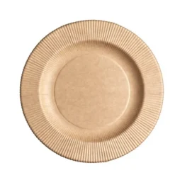 Sachet de 8 assiettes compostables Bruno Kraft - 21 cm