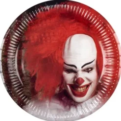 Sachet de 6 Assiettes en Carton - Clown d'Horreur