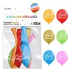 Sachet de 6 ballons Métallisés Multicolore - Joyeux Anniversaire