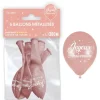 Sachet de 6 ballons Métallisés Rose Gold - Joyeux Anniversaire