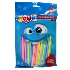Sachet de 45 bonbons citriques au goût fruité - Sour Straws - 135 g