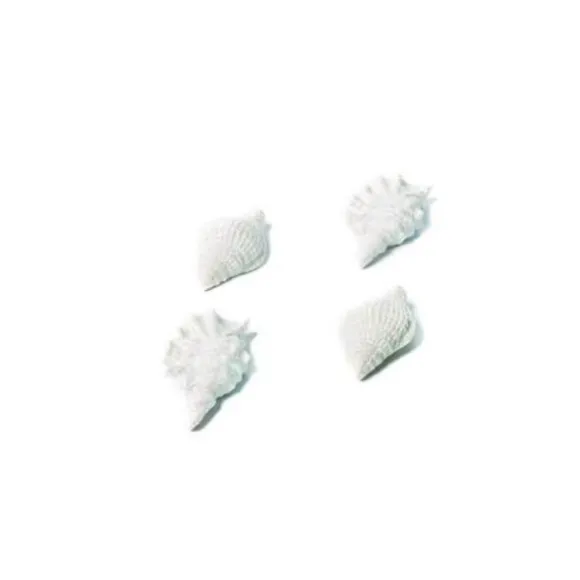 Sachet de 4 Coquillages Pailletés Adhésifs - Blanc