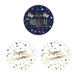 Sachet de 60 décorations de table - Joyeux Anniversaire - Collection Confettis