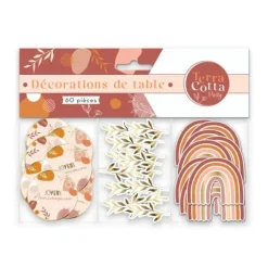 Sachet de 60 décorations de table - Joyeux Anniversaire - Collection Terracotta