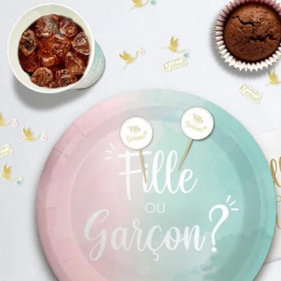 Sachet de 40 décorations de table - Fille ou Garçon ? - Collection Gender Reveal