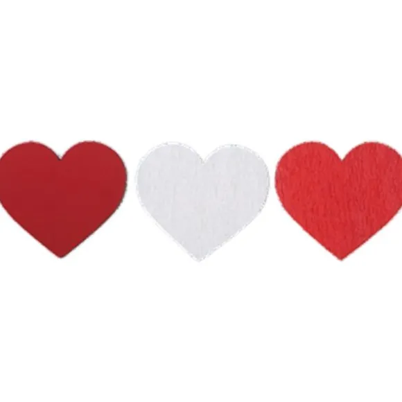 Sachet de 10 décorations en bois en forme de cœur à parsemer pour la Saint-Valentin
