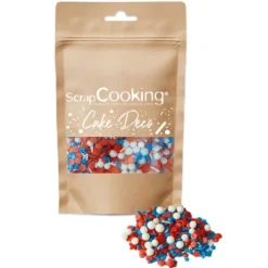 Sachet de décorations sucrées - 50 grammes - Motifs tricolores