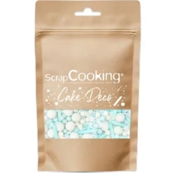 Sachet de décorations sucrées - 40 grammes - Perles de chocolat noir, blanc et au lait