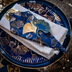 Sachet de 4 Feuilles de Ginkgo Métal Doré