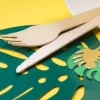 Sachet de 12 marque-places Feuilles Tropicales - Vert et Or