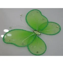 Sachet de 4 Papillons sur Pince avec Strass 8 Cm