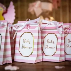 Sachet de 10 Pochettes Baby Shower - Rose