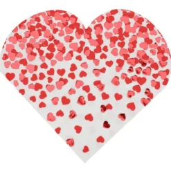 Sachet de 10 serviettes en forme de cœur pour la Saint-Valentin