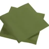 Sachet de 50 Serviettes en voie sèche - 40 x 40 cm - Vert Olive
