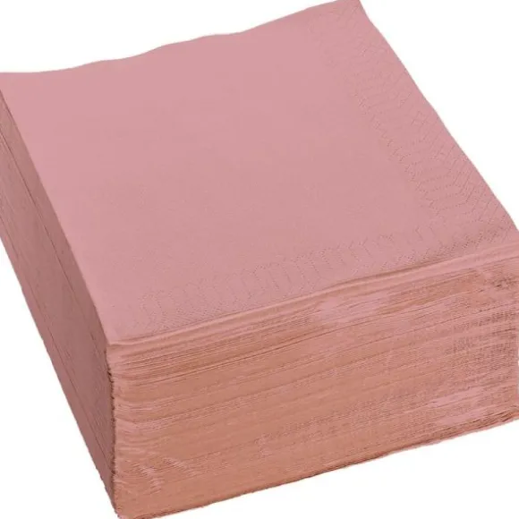 Sachet de 100 Serviettes Ouate de cellulose - 38 x 38 cm - Rose Pétale