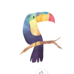 Sachet de 5 tatouages éphémères – Toucan
