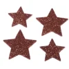 Sachet de 12 étoiles à paillettes rouges