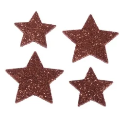 Sachet de 12 étoiles à paillettes rouges