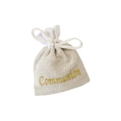 3 sachets "Communion" en toile - 10 x 8 cm