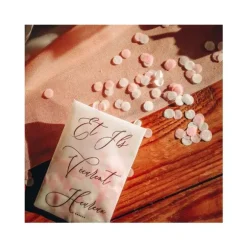 6 Sachets de Confettis - Rose Gold et Blanc