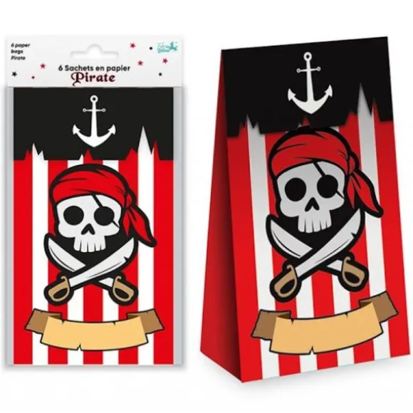 6 sachets en papier - Collection Pirate