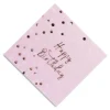 Sachet 16 serviettes en papier "Happy Birthday Rose Gold"