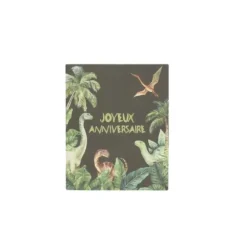 10 sachets "Joyeux Anniversaire" en papier avec stickers - 13 x 16 cm - Collection Dinosaures