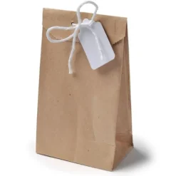 6 Sachets Kraft avec liens et étiquettes blanches