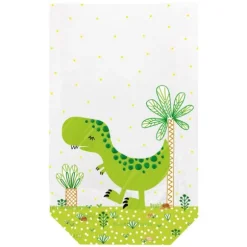 10 sachets transparents avec clips - 11,5 x 19 cm - Funny Dinos