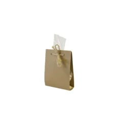 6 Sachets transparents décor kraft