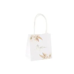 6 Sacs Cadeaux - Collection Pampas, Fleurs de Coton et Or