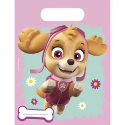 6 Sacs Cadeaux en Plastique - Pat'Patrouille Girly