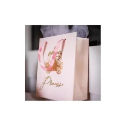 4 Sacs Cadeaux - Princesse Rose & Or - 20 cm
