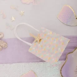 4 Sacs Cadeaux - Sirène Pastel et Or