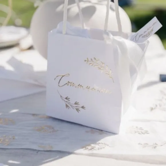 6 sacs "Communion" FSC® - 10 x 11 x 7 cm - Collection Communion Blanc et Or
