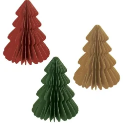 Sapin de Noël à paillettes en papier nid d'abeille à poser - 90 cm - Couleur Aléatoire