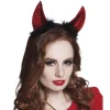 Serre-Tête Cornes de Diablesse Plumes et Paillettes