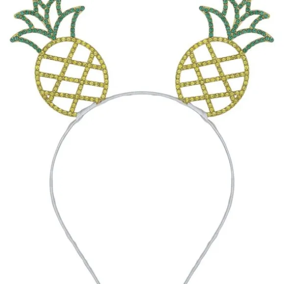Serre-tête hawaïen avec ananas pailletés en métal