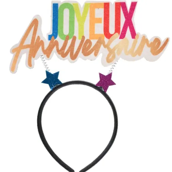 Serre-tête "Joyeux Anniversaire" - Collection Festicolor - Couleur au choix