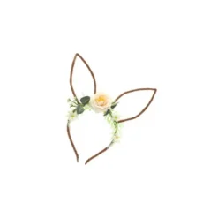 Serre-tête pour Pâques - Oreilles de lapin avec fleurs - Couleur Aléatoire